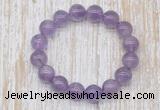 CGB5309 10mm, 12mm round light amethyst beads stretchy bracelets