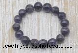 CGB5310 10mm, 12mm round grade AB amethyst beads stretchy bracelets