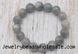 CGB5317 10mm, 12mm faceted round labradorite beads stretchy bracelets