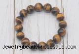 CGB5325 10mm, 12mm yellow tiger eye beads stretchy bracelets