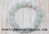 CGB5333 10mm, 12mm round sea blue banded agate beads stretchy bracelets