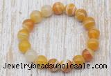 CGB5334 10mm, 12mm round yellow banded agate beads stretchy bracelets