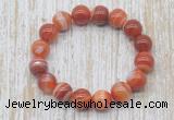 CGB5336 10mm, 12mm round red banded agate beads stretchy bracelets