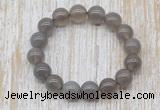 CGB5342 10mm, 12mm round grey agate beads stretchy bracelets