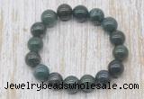 CGB5351 10mm, 12mm round moss agate beads stretchy bracelets