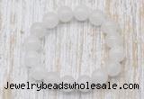 CGB5359 10mm, 12mm round white candy jade beads stretchy bracelets