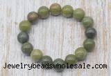 CGB5362 10mm, 12mm round Canadian jade beads stretchy bracelets