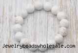 CGB5365 10mm, 12mm round white howlite turquoise beads stretchy bracelets