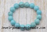 CGB5366 10mm, 12mm round blue howlite turquoise beads stretchy bracelets