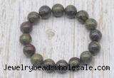 CGB5383 10mm, 12mm round dragon blood jasper beads stretchy bracelets