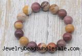 CGB5387 10mm, 12mm round mookaite beads stretchy bracelets