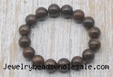 CGB5389 10mm, 12mm round bronzite beads stretchy bracelets