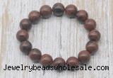 CGB5390 10mm, 12mm round mahogany obsidian beads stretchy bracelets