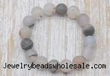 CGB5502 10mm, 12mm round matte montana agate beads stretchy bracelets