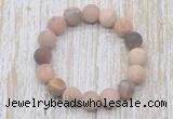 CGB5506 10mm, 12mm round matte sunstone beads stretchy bracelets