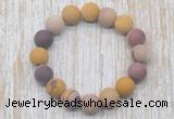 CGB5507 10mm, 12mm round matte mookaite beads stretchy bracelets