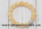 CGB5688 10mm, 12mm honey jade beads with zircon ball charm bracelets