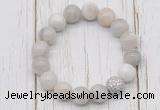 CGB5712 10mm, 12mm white crazy lace agate beads with zircon ball charm bracelets