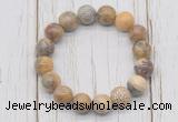 CGB5714 10mm, 12mm yellow crazy lace agate beads with zircon ball charm bracelets