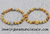 CGB6000 8mm round golden tiger eye bracelet with lion head for men