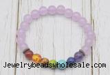 CGB6253 8mm candy jade 7 chakra beaded mala stretchy bracelets