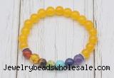 CGB6254 8mm candy jade 7 chakra beaded mala stretchy bracelets