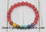 CGB6256 8mm candy jade 7 chakra beaded mala stretchy bracelets