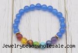 CGB6259 8mm candy jade 7 chakra beaded mala stretchy bracelets