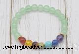 CGB6261 8mm candy jade 7 chakra beaded mala stretchy bracelets