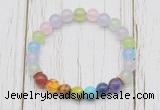 CGB6263 8mm colorful candy jade 7 chakra beaded mala stretchy bracelets