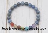 CGB6279 8mm dumortierite 7 chakra beaded mala stretchy bracelets