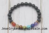 CGB6294 8mm golden obsidian 7 chakra beaded mala stretchy bracelets