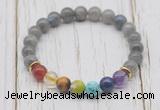 CGB6324 8mm labradorite 7 chakra beaded mala stretchy bracelets