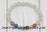 CGB6369 8mm New jade 7 chakra beaded mala stretchy bracelets