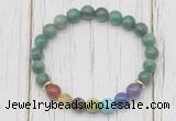 CGB6372 8mm African jade 7 chakra beaded mala stretchy bracelets