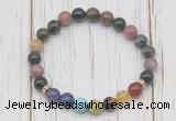 CGB6375 8mm tourmaline 7 chakra beaded mala stretchy bracelets