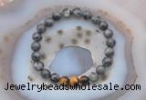 CGB6414 8mm round black labradorite & yellow tiger eye beaded bracelets