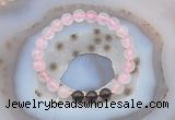 CGB6421 8mm round rose quartz & smoky quartz beaded bracelets