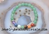 CGB6429 8mm round green aventurine 7 chakra beads bracelet wholesale