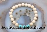 CGB6493 8mm round matte white fossil jasper & blue howlite beaded bracelets