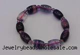 CGB661 7.5 inches 6mm round & 10*14mm drum fluorite bracelet