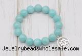 CGB6817 10mm, 12mm amazonite beaded bracelet with alloy pendant