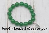 CGB6835 10mm, 12mm candy jade beaded bracelet with alloy pendant