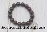 CGB6881 10mm, 12mm brecciated jasper beaded bracelet with alloy pendant