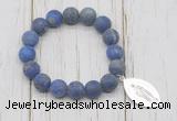 CGB6911 10mm, 12mm matte lapis lazuli beaded bracelet with alloy pendant