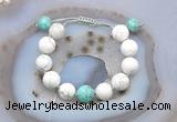 CGB6937 12mm round white howlite & sea sediment jasper adjustable bracelets