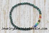 CGB7009 7 chakra 4mm green tiger eye beaded meditation yoga bracelets