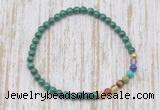 CGB7016 7 chakra 4mm malachite beaded meditation yoga bracelets