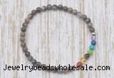 CGB7017 7 chakra 4mm grey opal beaded meditation yoga bracelets