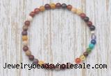 CGB7018 7 chakra 4mm mookaite beaded meditation yoga bracelets